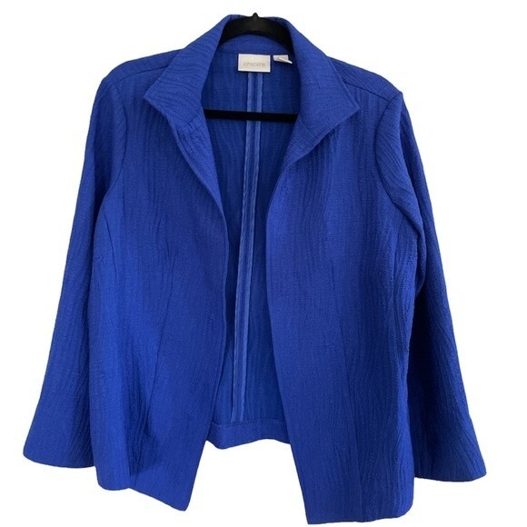 Chico’s Royal Blue Open Front Blazer Size Small ( 1 ) - Picture 1 of 7